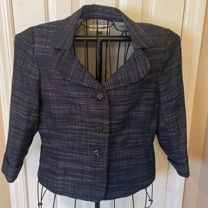 Cute Tahari Arthur S Levine Size 12P Three Button Blazer Black/Blue/White